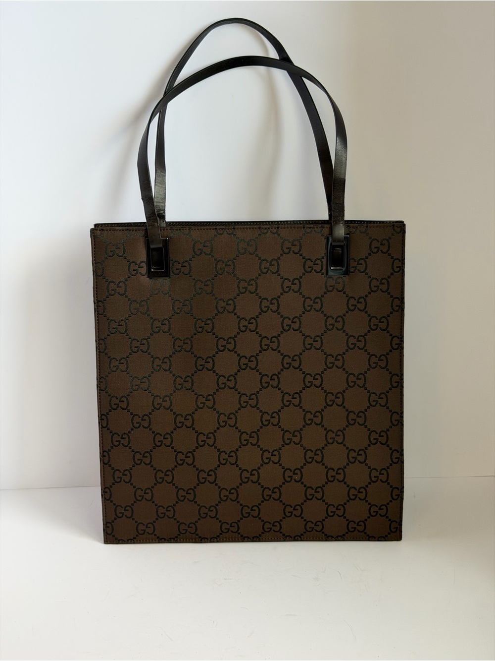 Gucci Vintage Monogram Brown Nylon Canvas Tote Bag - Picture 7 of 16